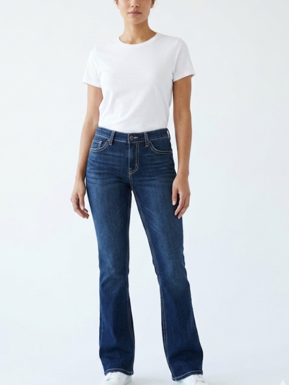 Suki Silver Mid-Rise Bootcut Jeans Size W27 L30 Faded Wash Y2K Denim